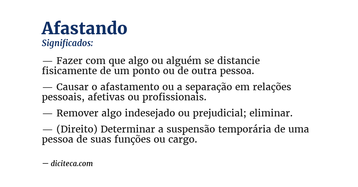 Significado de afastando