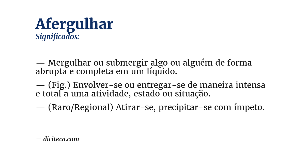 Significado de afergulhar