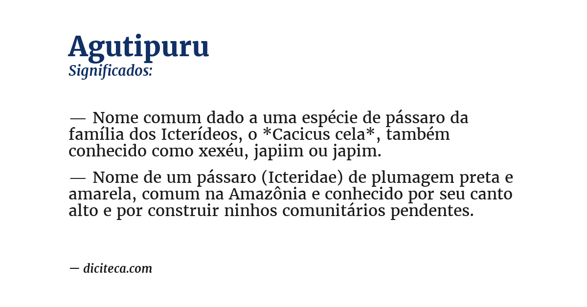 Significado de agutipuru