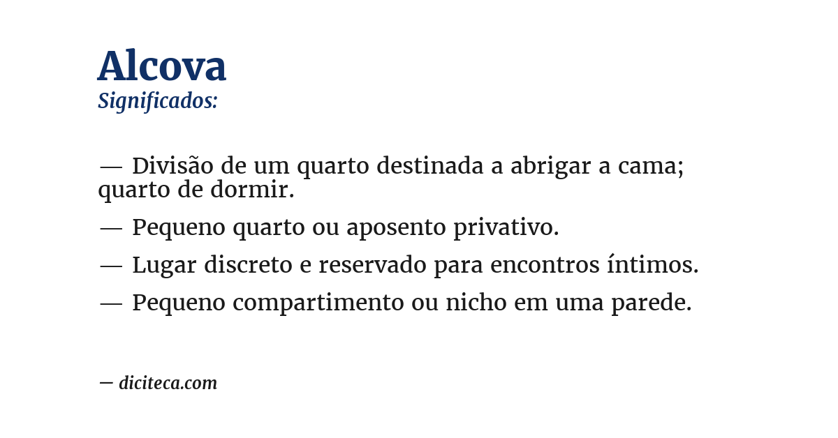 Significado de alcova