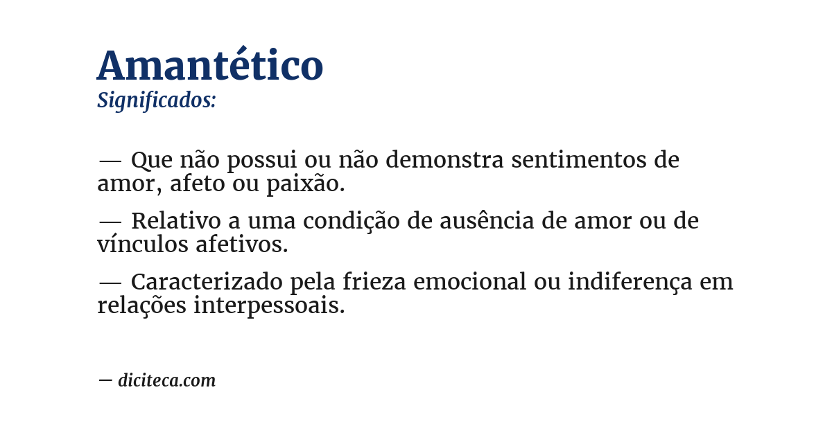 Significado de amantético