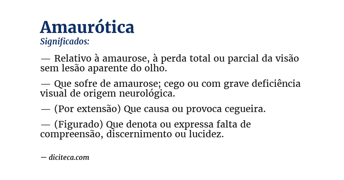 Significado de amaurótica