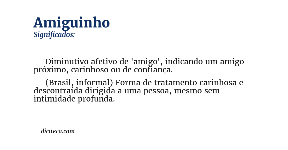 Significado de amiguinho