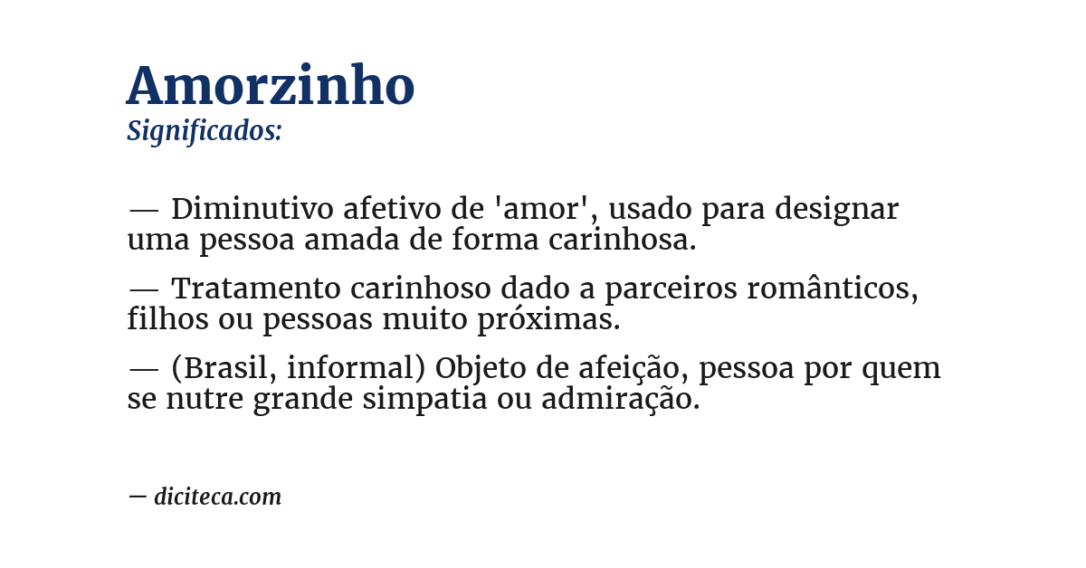 Significado de amorzinho