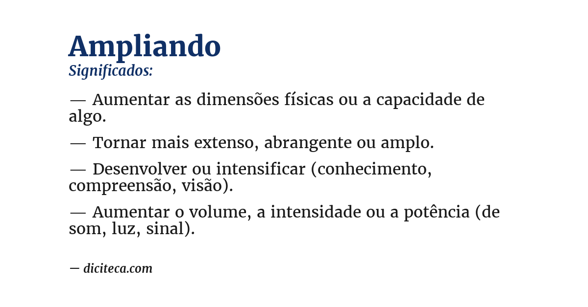 Significado de ampliando