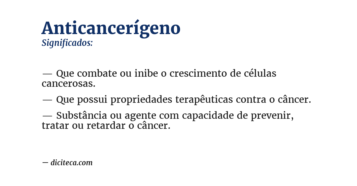Significado de anticancerígeno