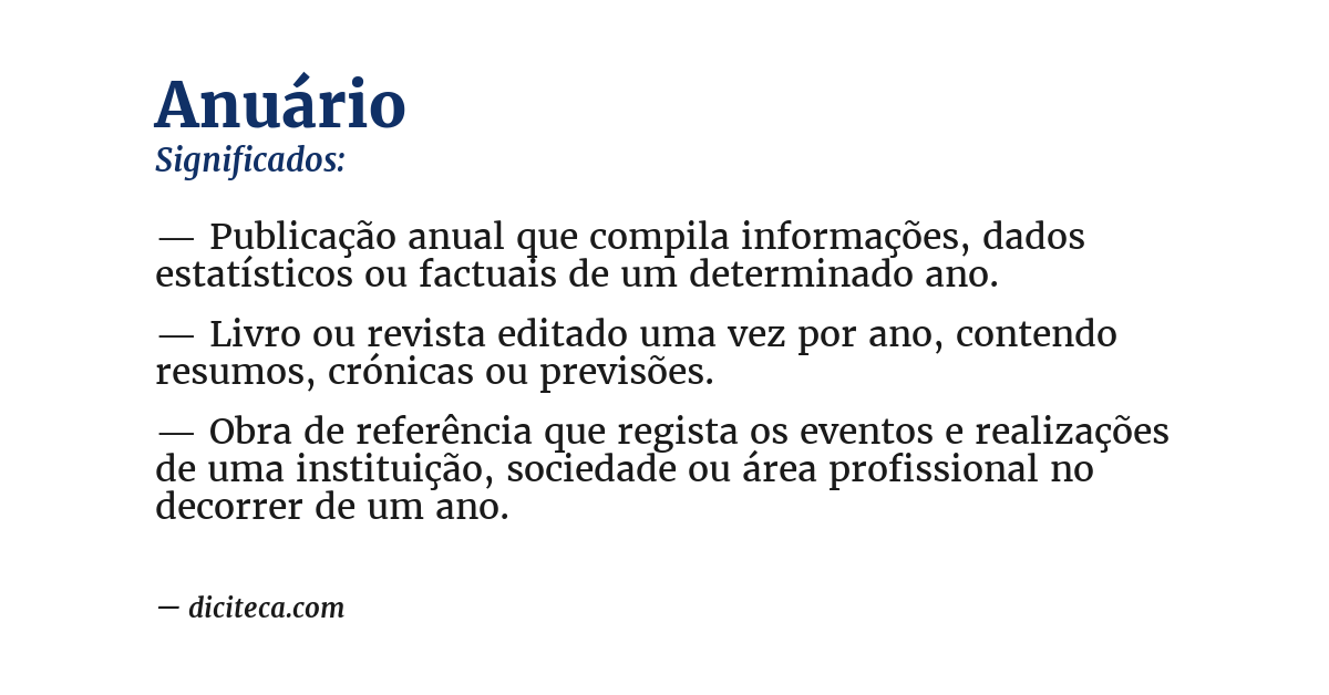 Significado de anuário