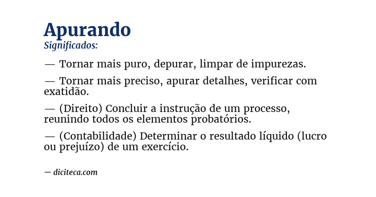 Significado de apurando