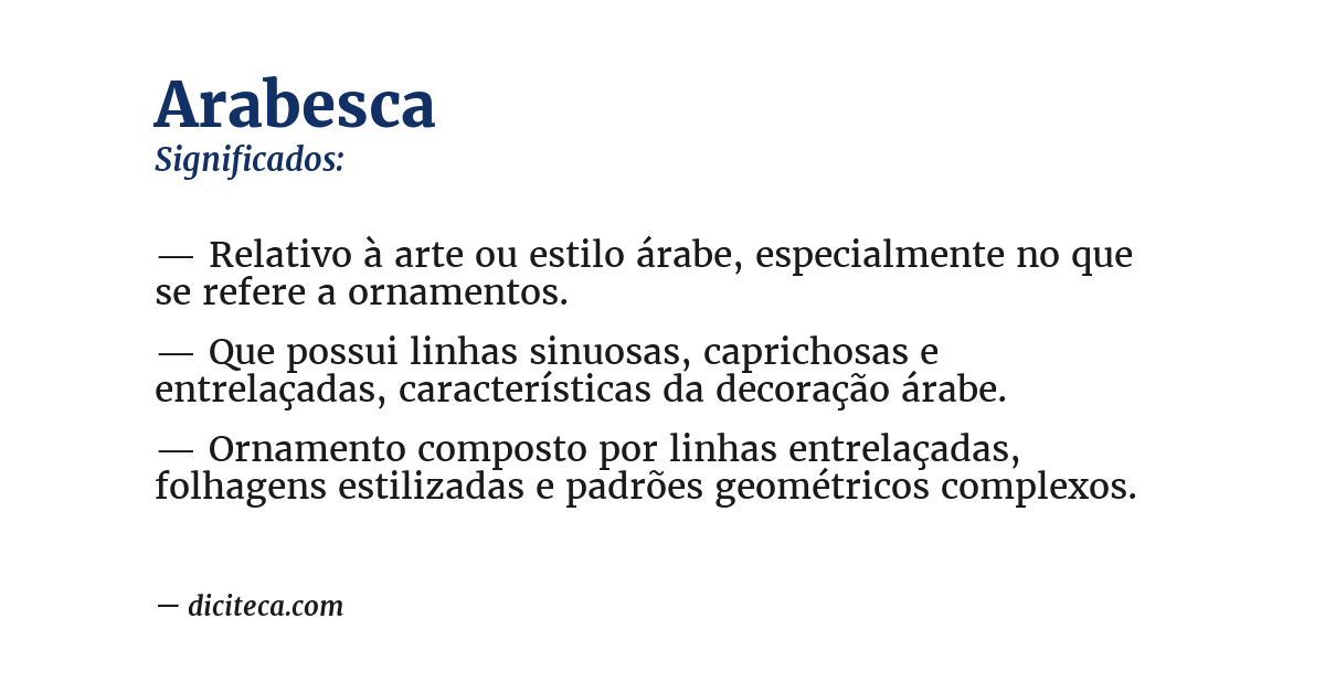 Significado de arabesca