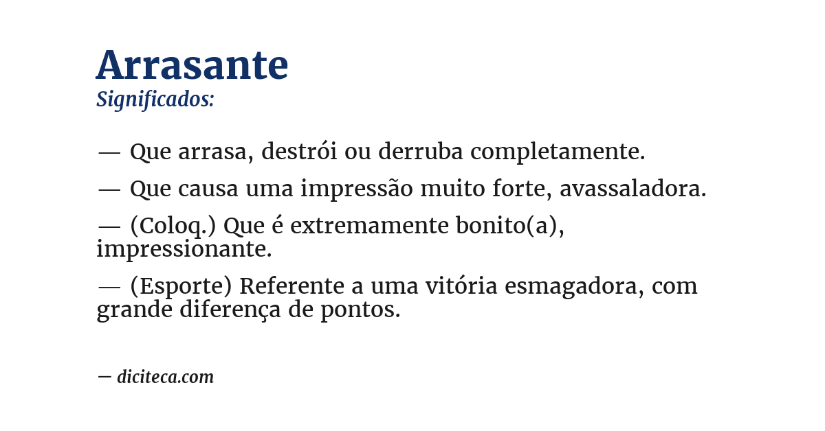 Significado de arrasante