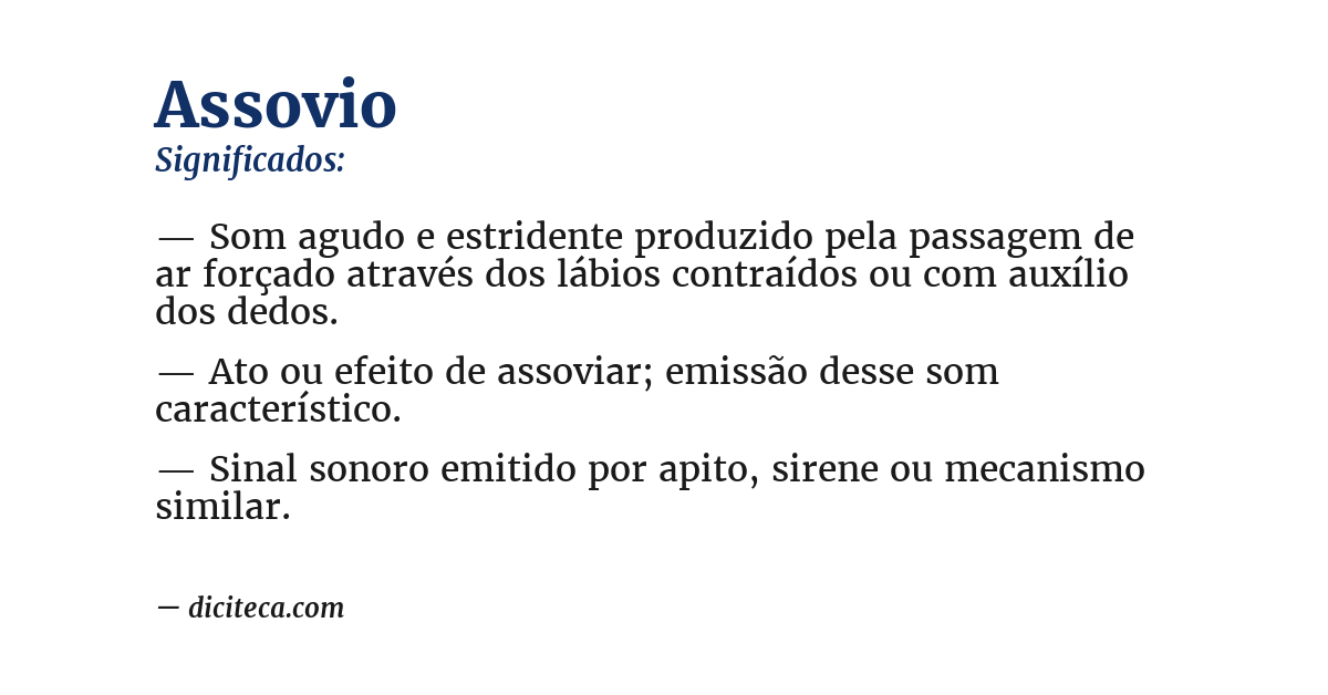 Significado de assovio