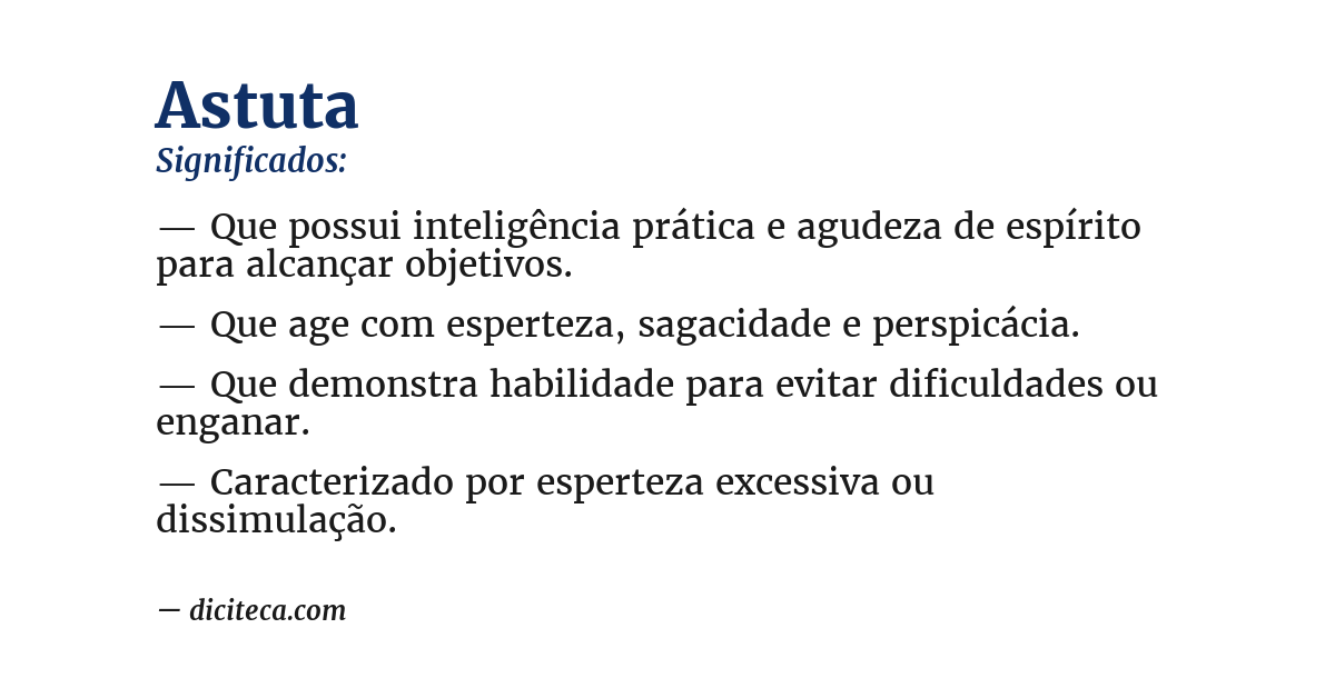 Significado de astuta