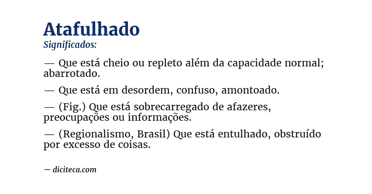 Significado de atafulhado
