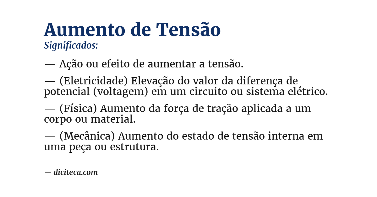 Significado de aumento de tensão