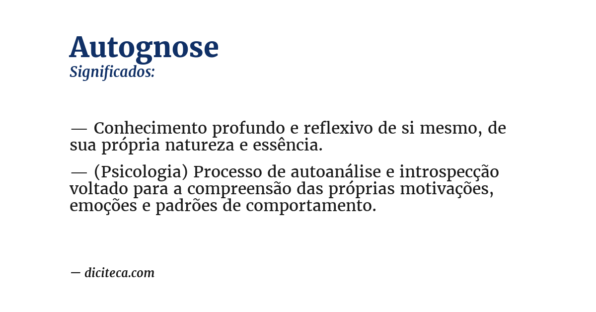 Significado de autognose