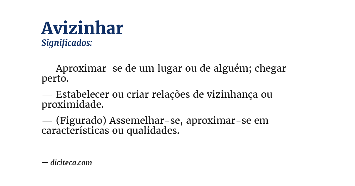 Significado de avizinhar