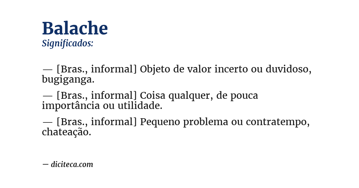 Significado de balache