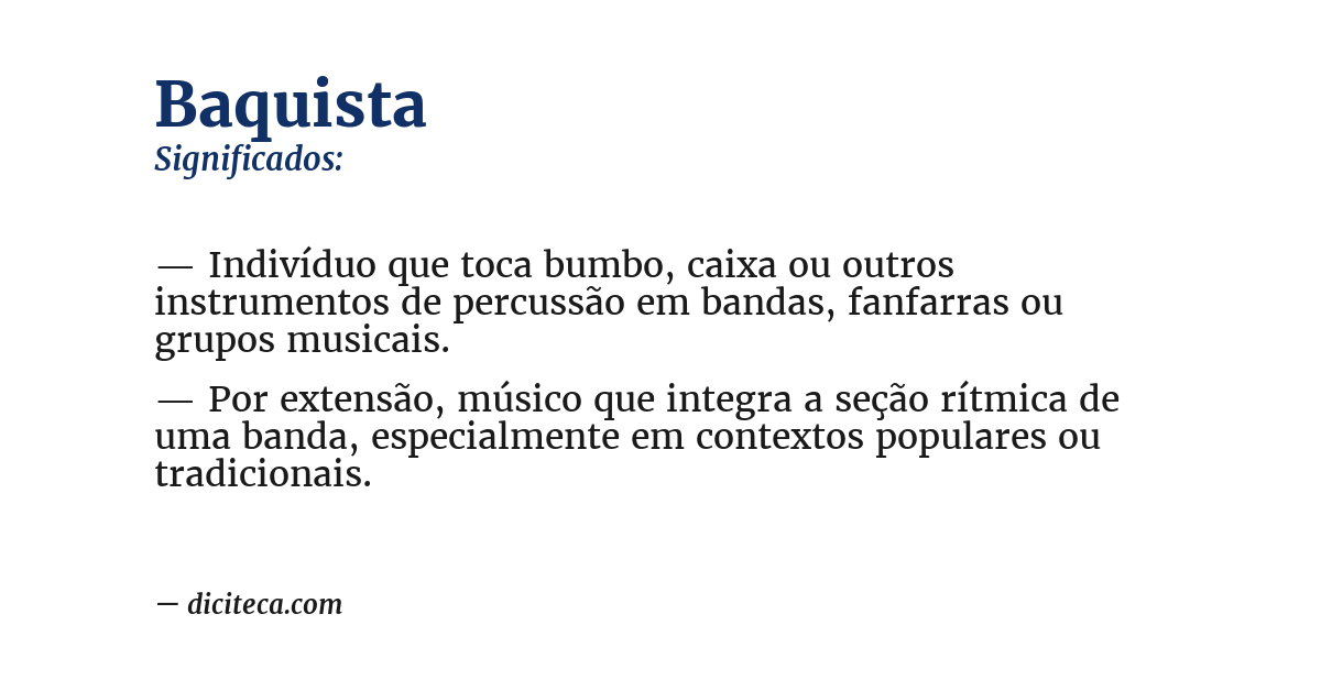 Significado de baquista