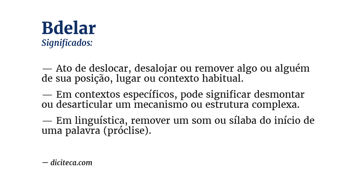 Significado de bdelar