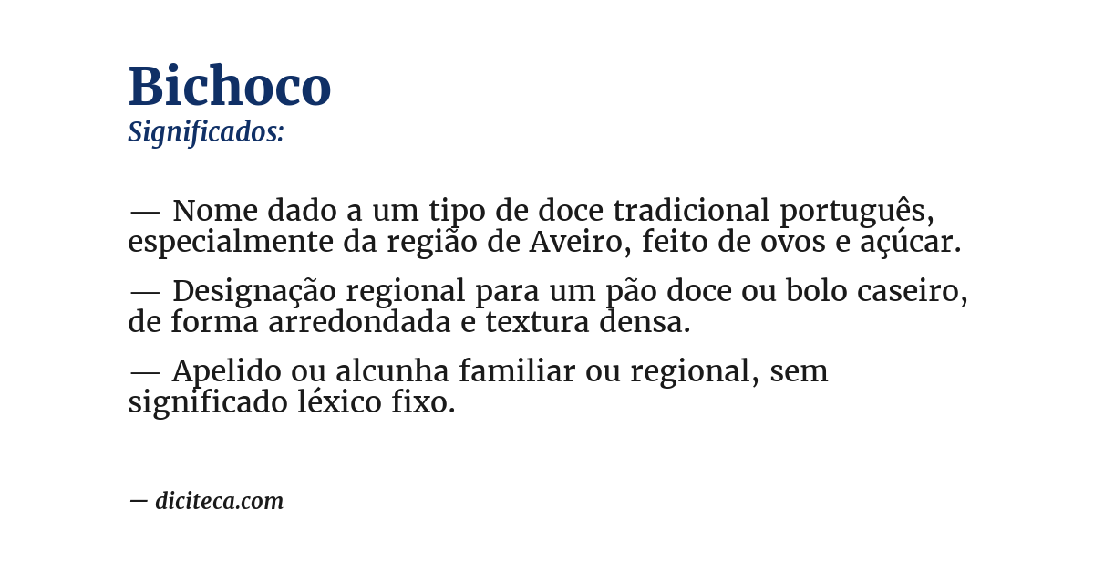 Significado de bichoco