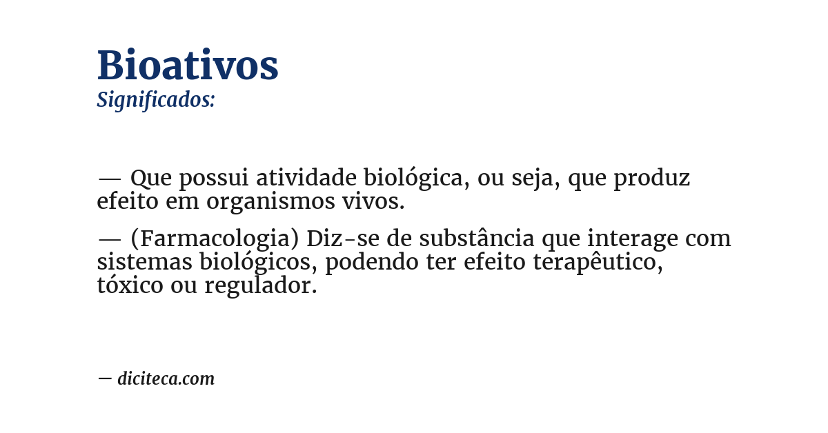 Significado de bioativos