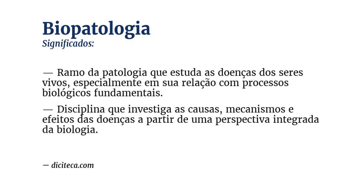 Significado de biopatologia