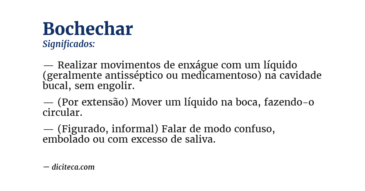 Significado de bochechar
