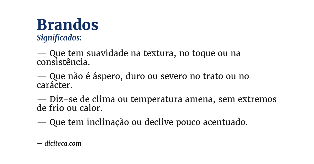 Significado de brandos