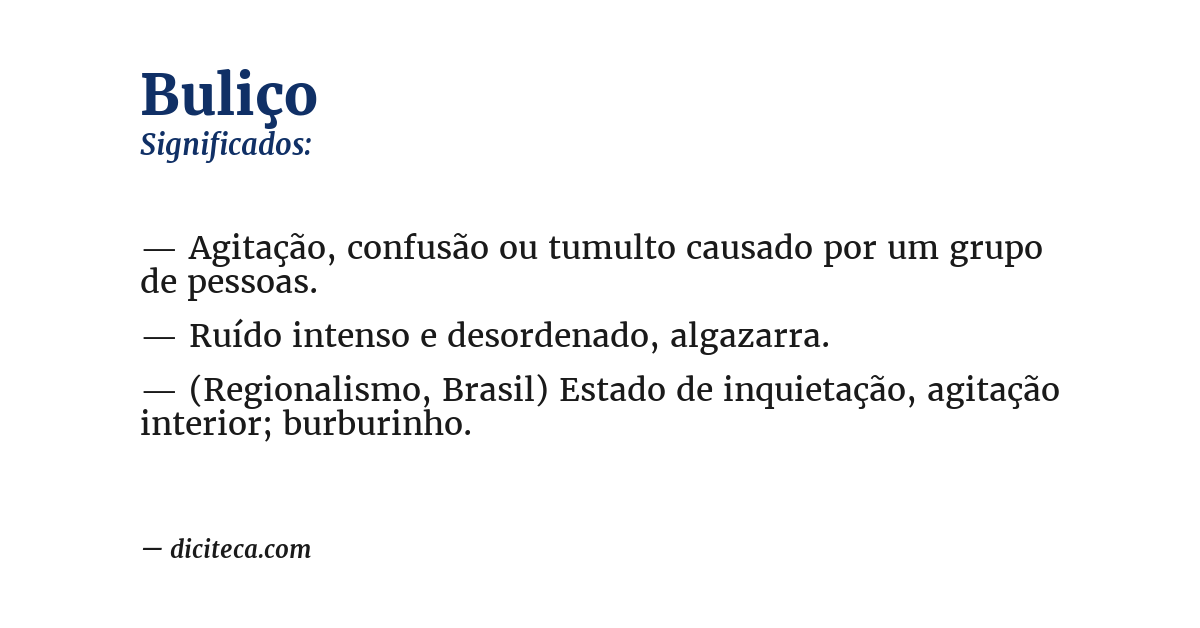 Significado de buliço