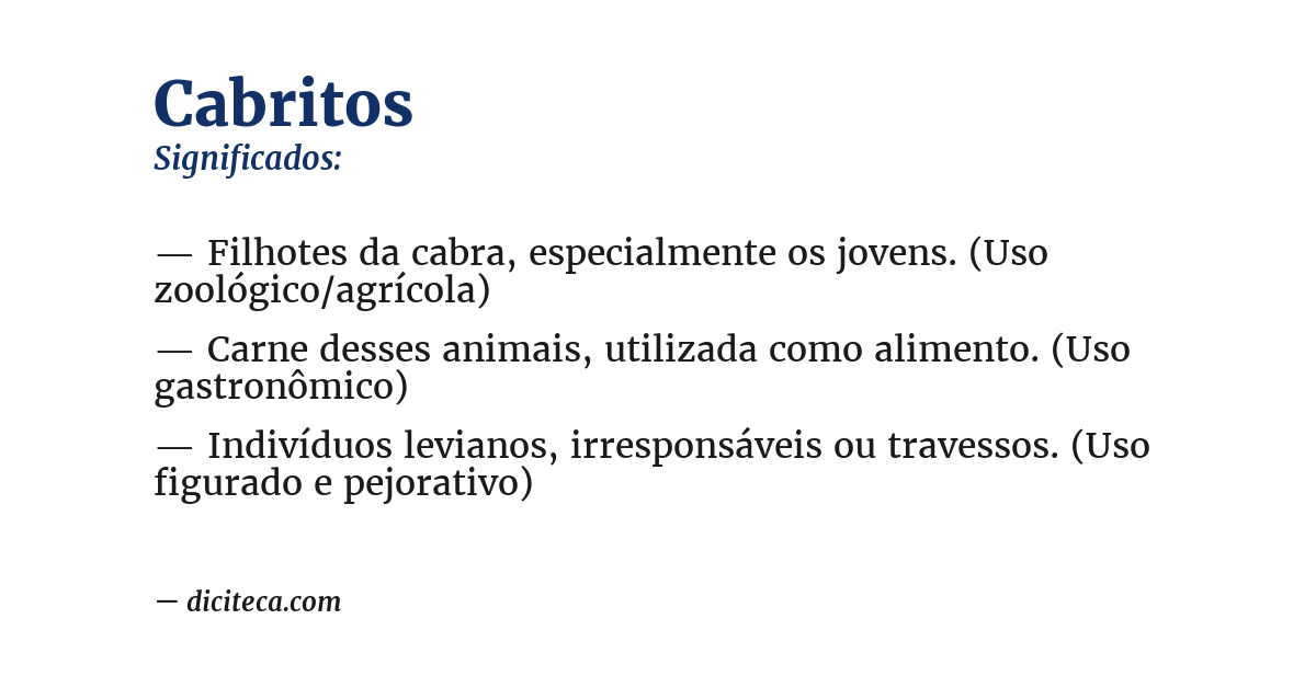 Significado de cabritos