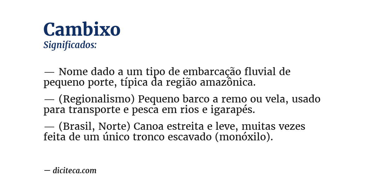 Significado de cambixo