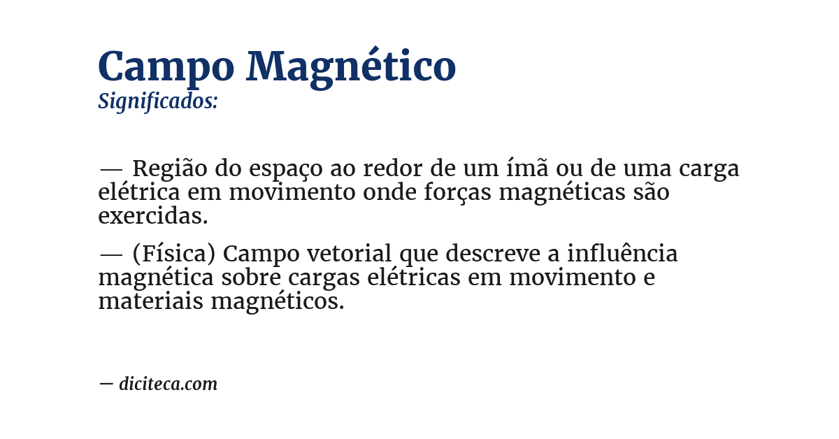 Significado de campo magnético