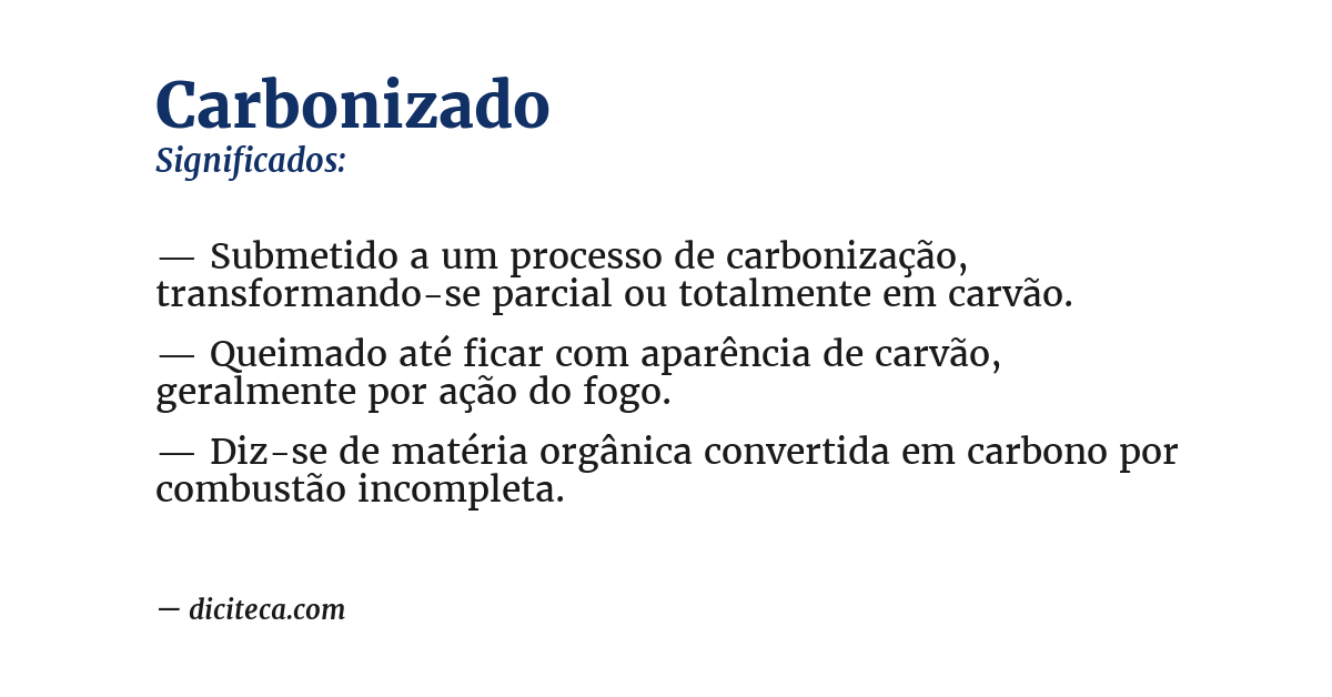 Significado de carbonizado