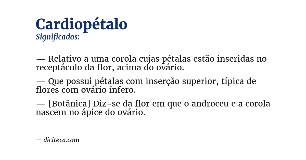 Significado de cardiopétalo