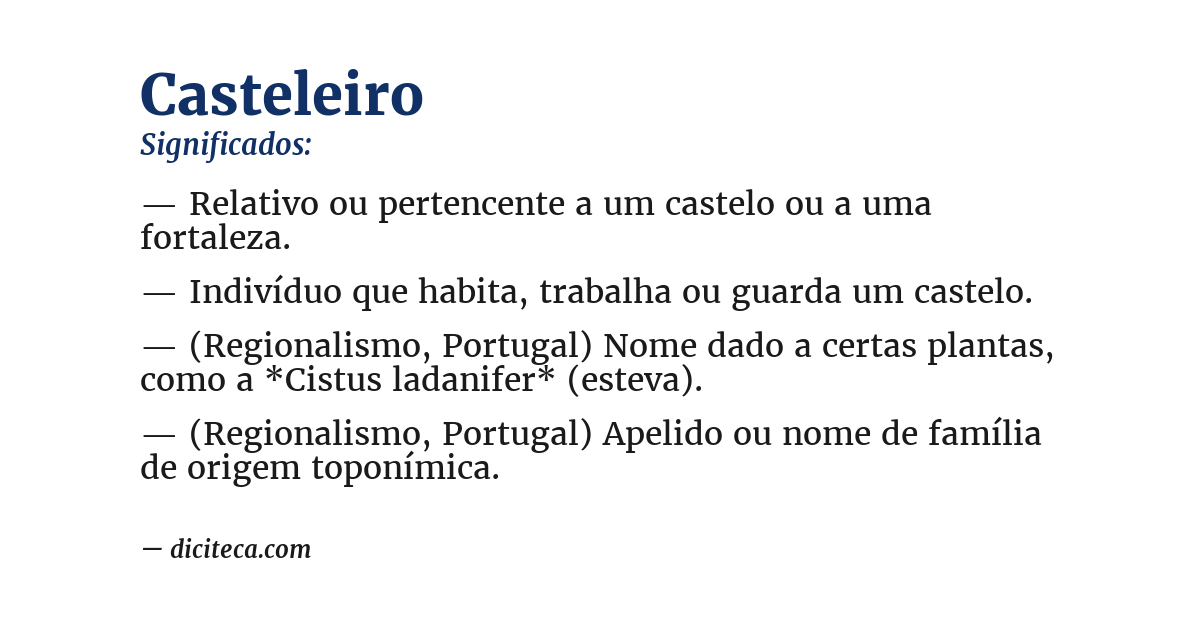 Significado de casteleiro