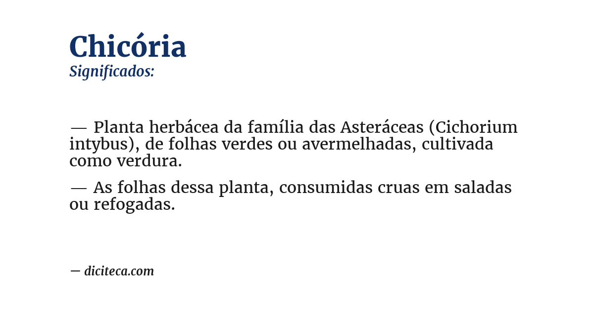 Significado de chicória