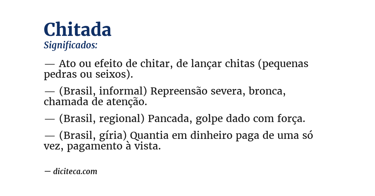Significado de chitada