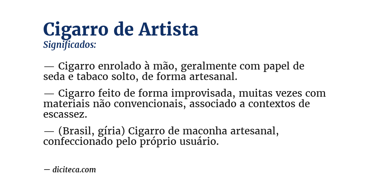 Significado de cigarro de artista