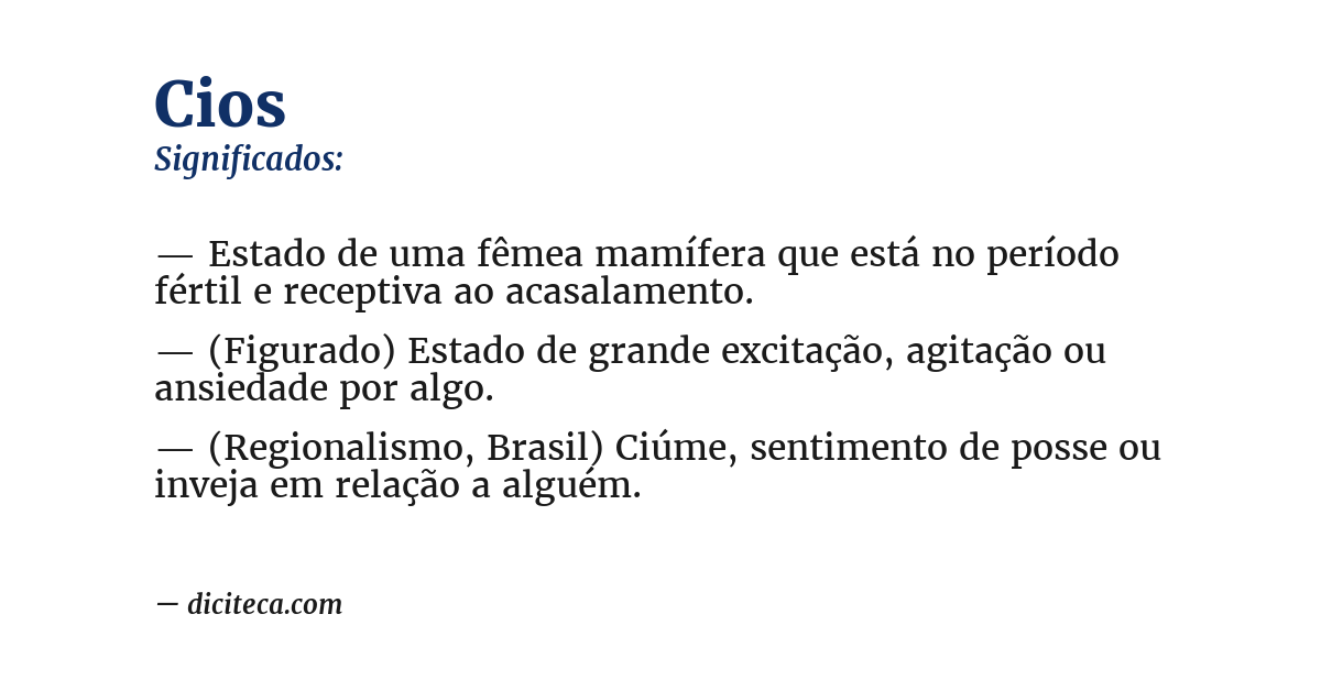 Significado de cios
