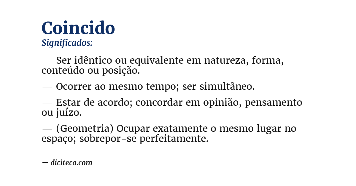 Significado de coincido