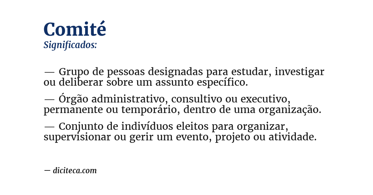 Significado de comité