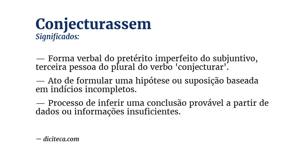 Significado de conjecturassem
