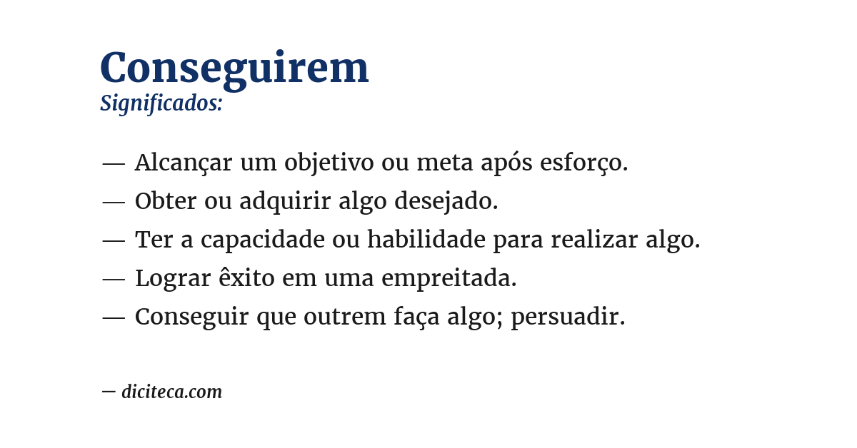 Significado de conseguirem