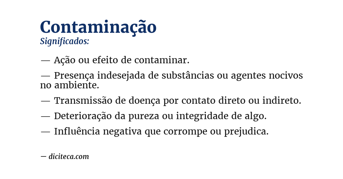 Significado de contaminação