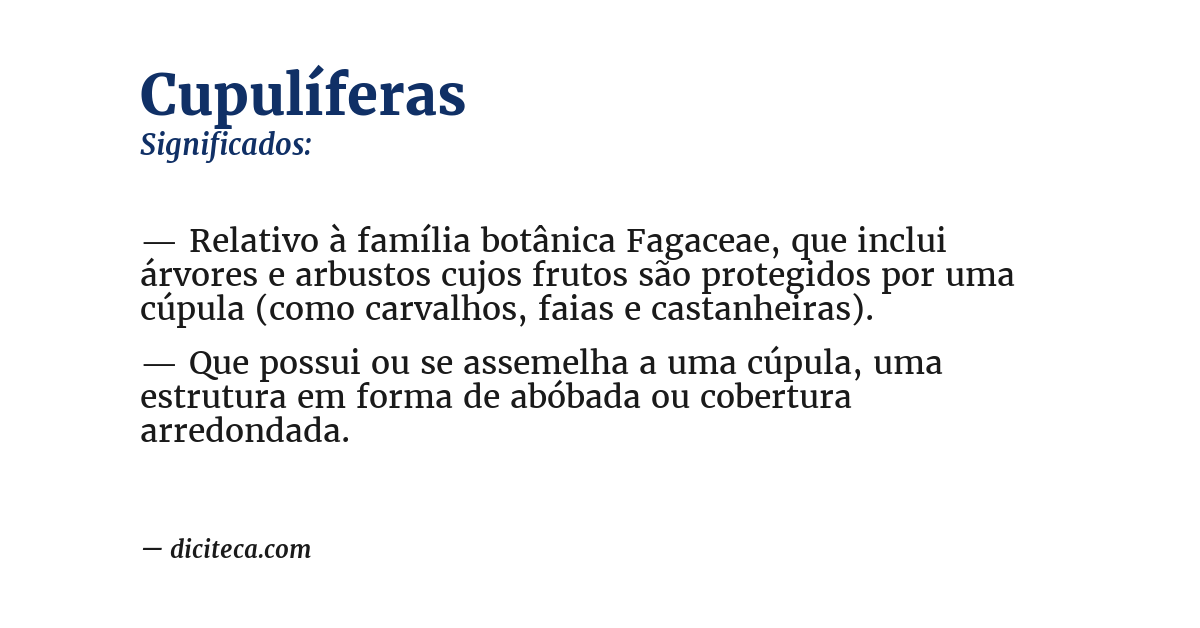 Significado de cupulíferas