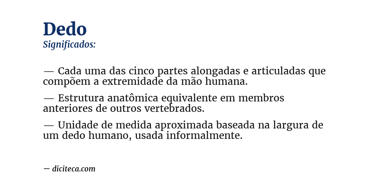 Significado de dedo