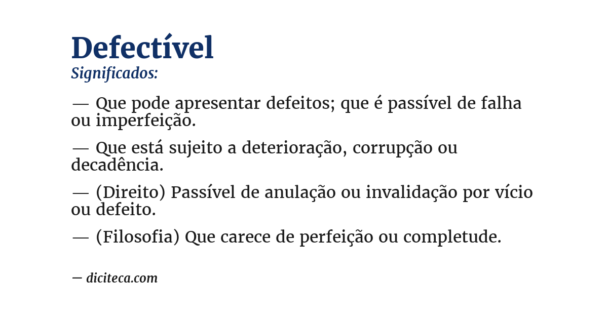 Significado de defectível