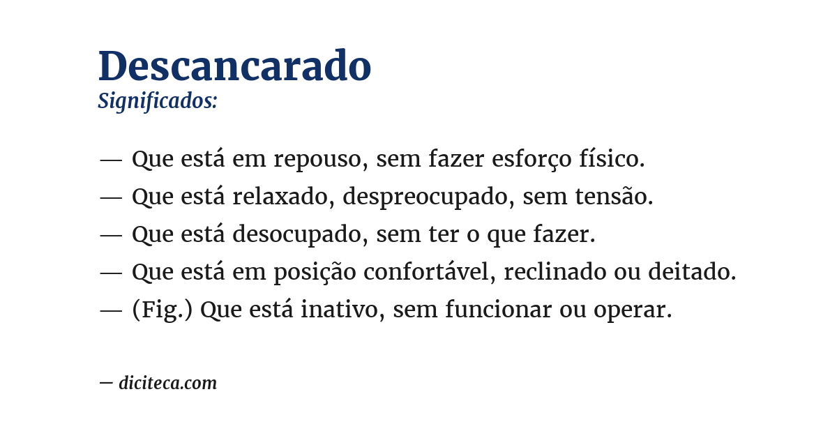 Significado de descancarado