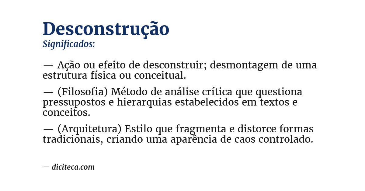 Significado de desconstrução