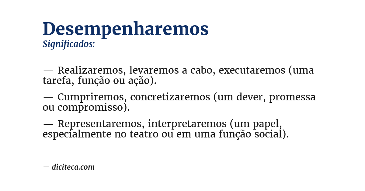 Significado de desempenharemos